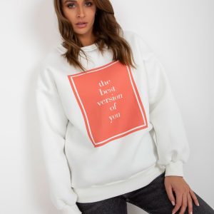 Wholesale Ecru padded oversize sweatshirt with print