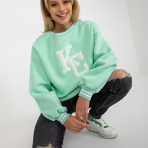 Wholesale Mint Cotton Hoodless Women's Sweatshirt