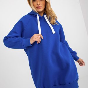 Wholesale Cobalt long sweatshirt basic with pockets