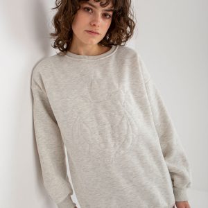 Wholesale Light Grey Oversize Hoodless Sweatshirt