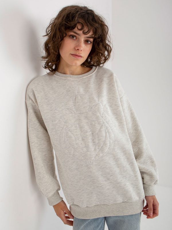 Wholesale Light Grey Oversize Hoodless Sweatshirt