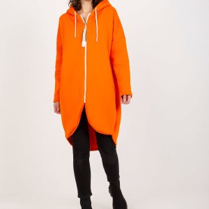 Wholesale Orange long cardigans basic sweatshirt with pockets Stunning