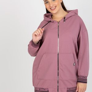 Wholesale Dirty Pink Plus Size Hooded Sweatshirt