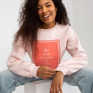 Wholesale Pale Pink Oversize Sweatshirt with Print