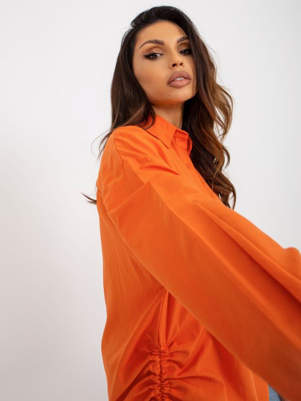 Wholesale Orange loose classic shirt with welts