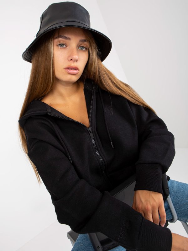 Wholesale Black cardigan sweatshirt with hood SUBLEVEL