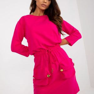 Wholesale OCH BELLA Pink Casual Rib Mini Dress