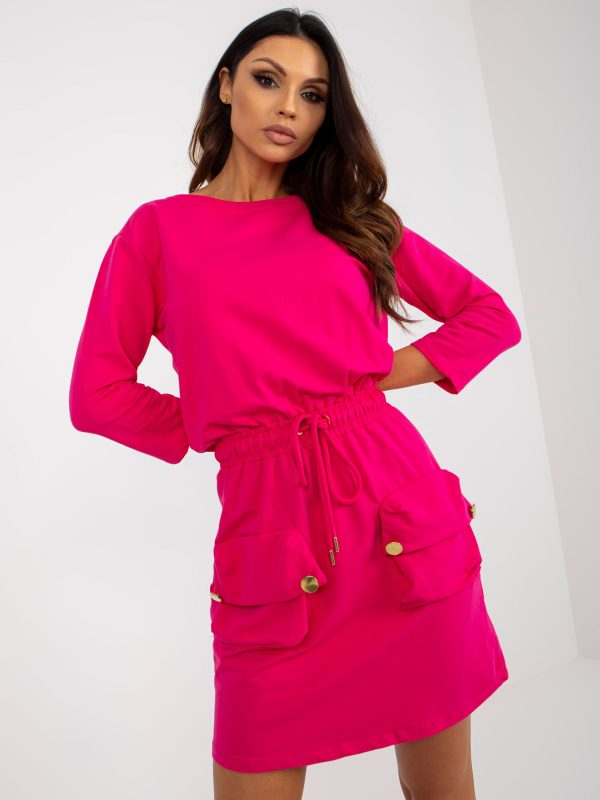 Wholesale OCH BELLA Pink Casual Rib Mini Dress