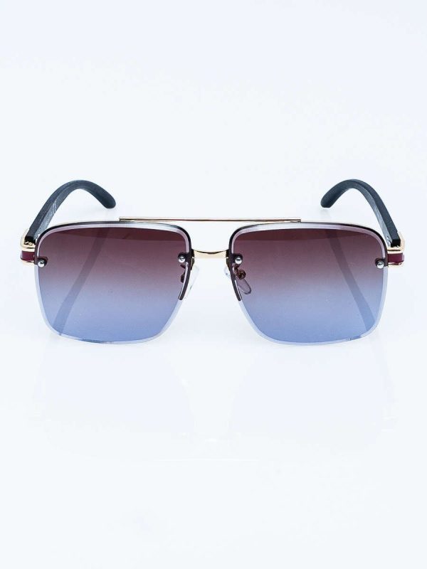 Wholesale Elegant Men's Sunglasses With Wood Motif Tumples