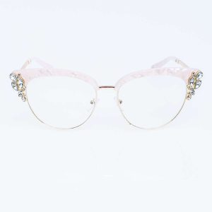 Wholesale Women's CAT EYE Zero Glasses with Crystals