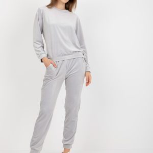 Wholesale Light grey velour set with pants Brenda RUE PARIS