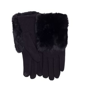 Wholesale Black winter gloves with fur