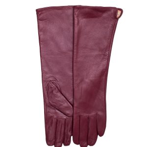 Wholesale Burgundy eco leather long gloves