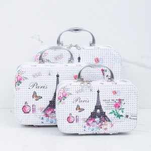 Wholesale White cosmetic bags with patterns 3 pcs.