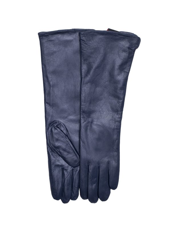 Wholesale Navy blue eco-leather long gloves