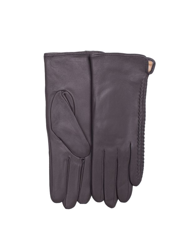 Wholesale Women's grey eco-leather gloves