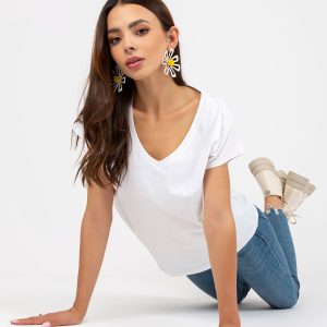 Wholesale White plain cotton basic t-shirt