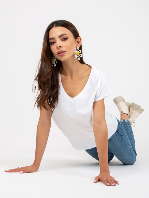 Wholesale White plain cotton basic t-shirt