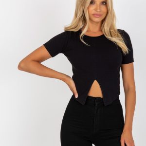 Wholesale Black short top basic in stripe RUE PARIS