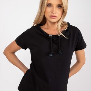 Wholesale Black smooth basic blouse casual Antonine RUE PARIS