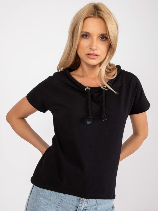 Wholesale Black smooth basic blouse casual Antonine RUE PARIS