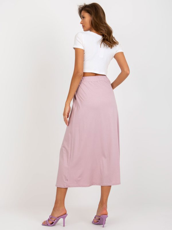 Wholesale Dirty pink flared skirt basic with pockets RUE PARIS