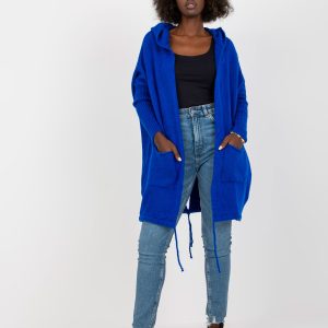 Wholesale Cobalt women's cardigan with pockets Patty RUE PARIS