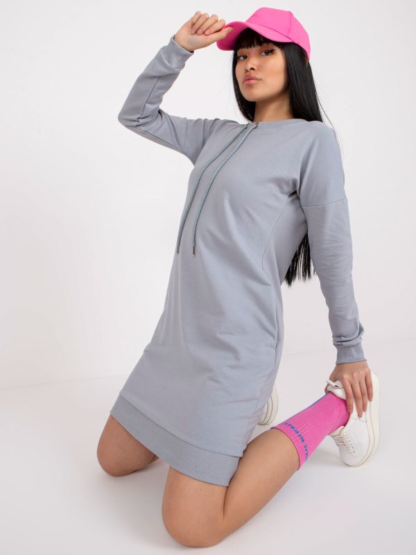 Wholesale Grey Basic Sports Dress with Pockets