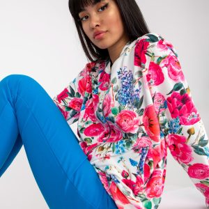 Wholesale White and pink velvet bomber sweatshirt with flowers RUE PARIS