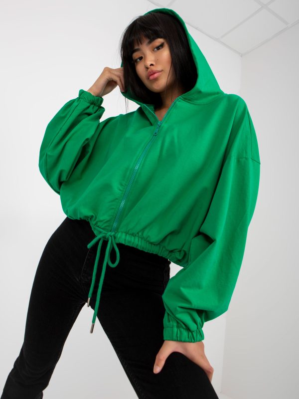 Wholesale Green basic sweatshirt with wide sleeves RUE PARIS