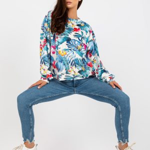 Wholesale Ecru velour print sweatshirt with pocket RUE PARIS