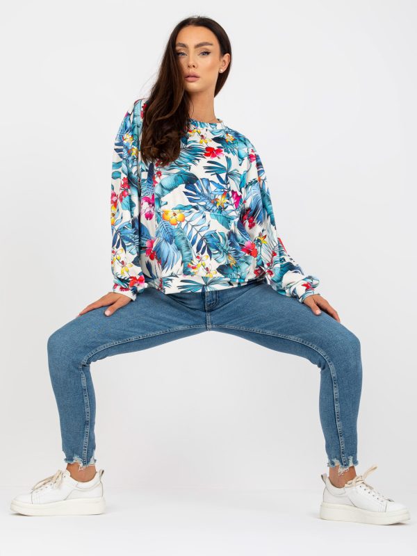 Wholesale Ecru velour print sweatshirt with pocket RUE PARIS