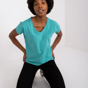 Wholesale Turquoise Arlette Cotton T-Shirt