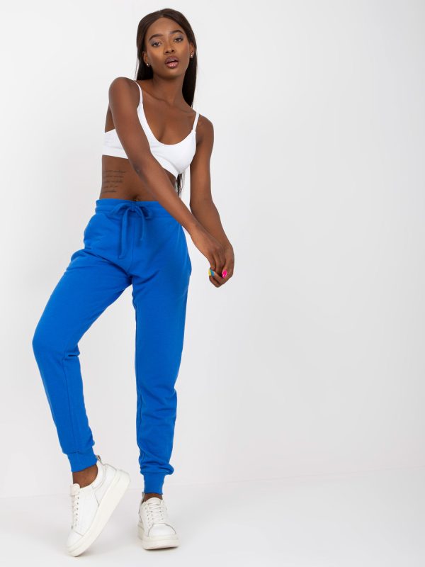 Wholesale High waisted dark blue basic sweatpants