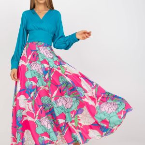 Wholesale Pink maxi skirt with prints RUE PARIS