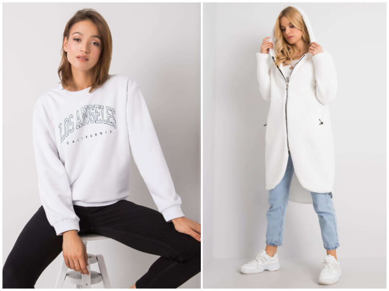 Women’s white sweatshirt – order a hit of streetwear looks