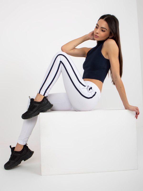 Wholesale White basic sweatpants without clasp RUE PARIS