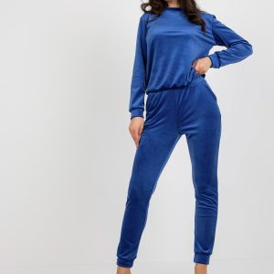 Wholesale Cobalt velour set with trousers Brenda RUE PARIS