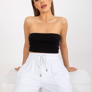 Wholesale RUE PARIS white basic high waist sweatpants