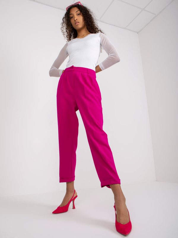 Wholesale Fuchsia women's suit pants with pockets RUE PARIS