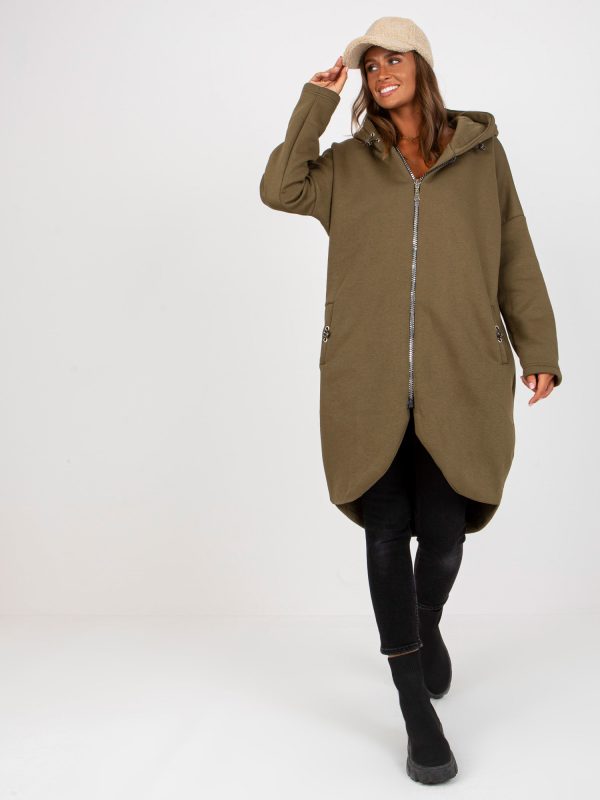 Wholesale Khaki sweatshirt basic hoodie Tina RUE PARIS