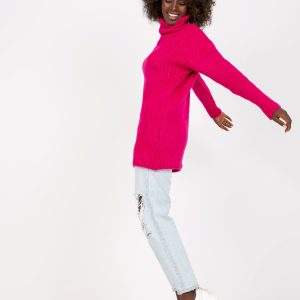 Wholesale Fuchsia long turtleneck sweater Daventry RUE PARIS