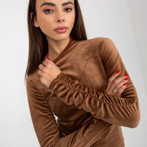 Wholesale One size brown fitted velor blouse RUE PARIS