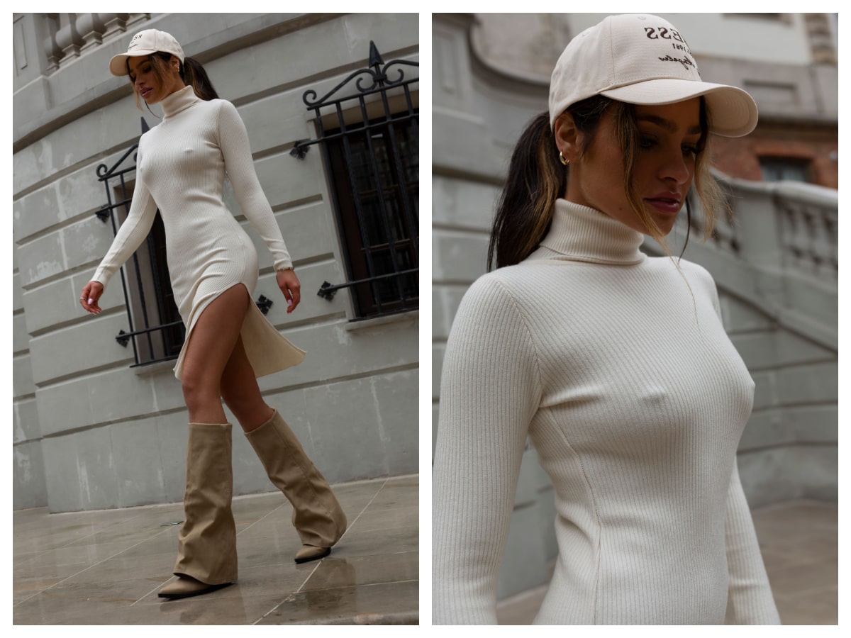 Universal choice – turtleneck dress for all occasions