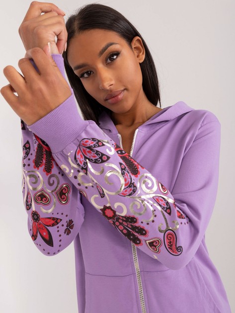 Light purple cardigan with print