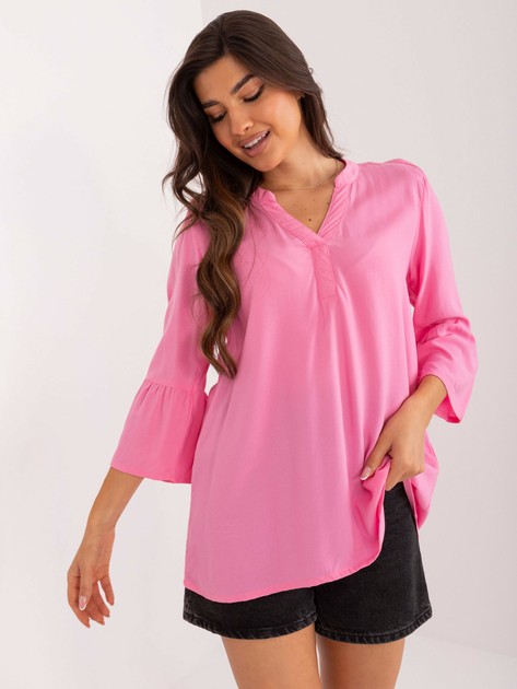 Pink viscose casual blouse