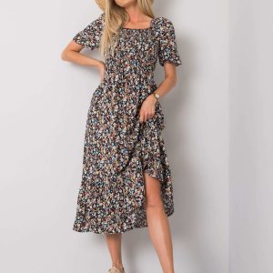 Wholesale Danae RUE PARIS Black Floral Dress