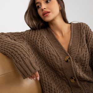 Wholesale Brown knitted cardigan oversize RUE PARIS