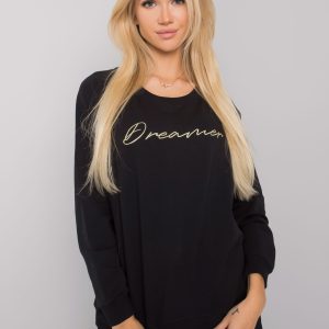 Wholesale Black sweatshirt for women with inscription Newcastle RUE PARIS