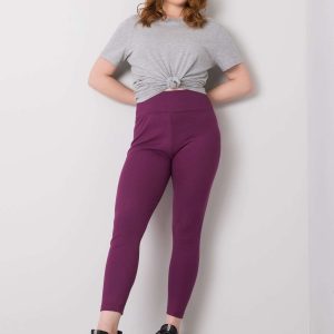 Wholesale Caitleen RUE PARIS Dark Purple Plus Size Stripe Leggings